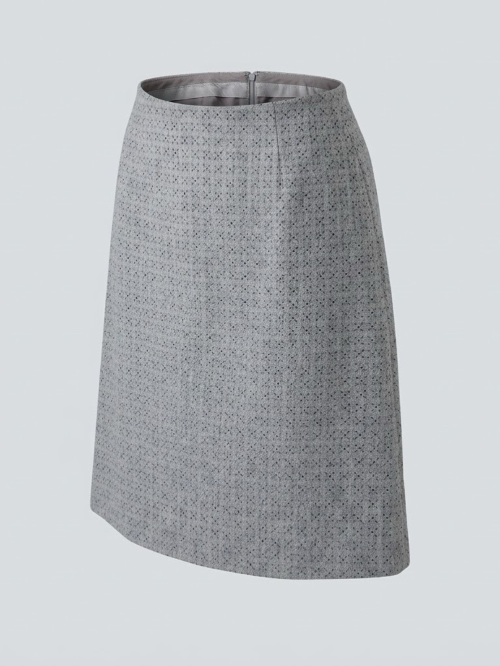 VTG Emanuel Ungaro Laser Cut Wool Skirt 90s Archival Minimalist Career Gray 4 38